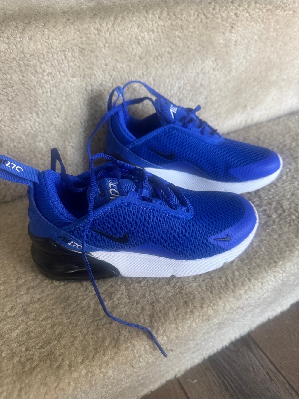 Nike Kids Blue Black and White Air Max 270 Sneakers